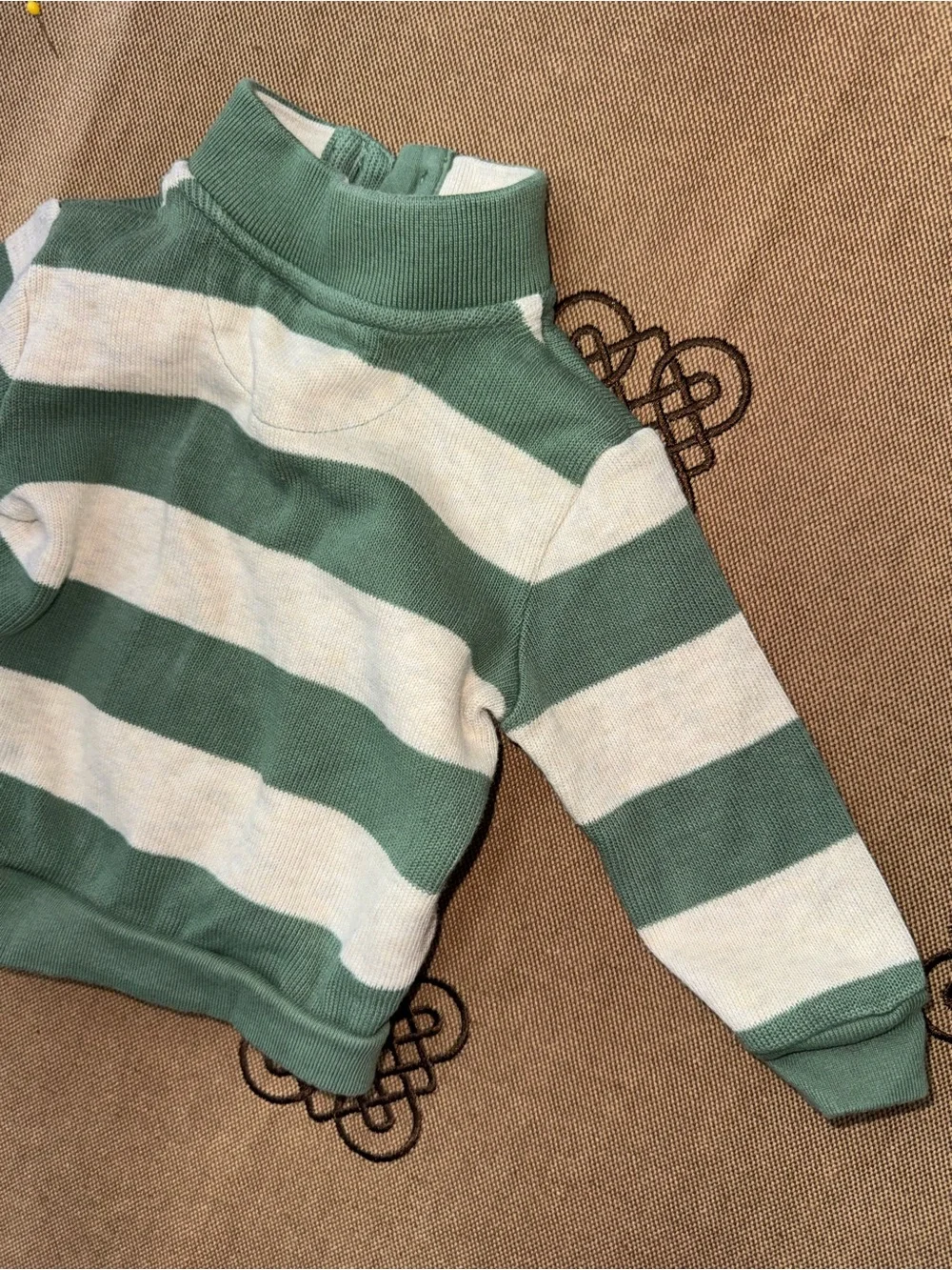 Polo Ralph Lauren Baby Boy Cotton Striped Sweater In Beige/Green Size 6M